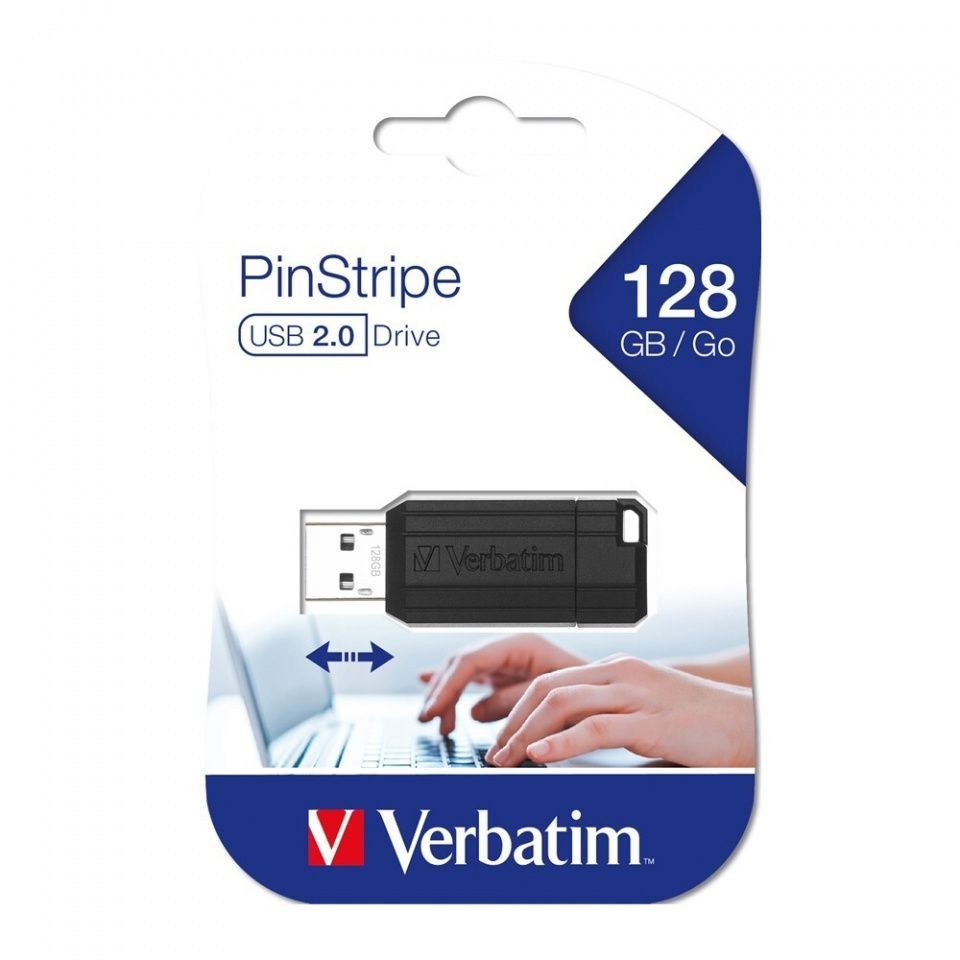 Image of Verbatim 128GB USB 2.0 Pendrive PinStripe (49071) INFO! (IT14745)