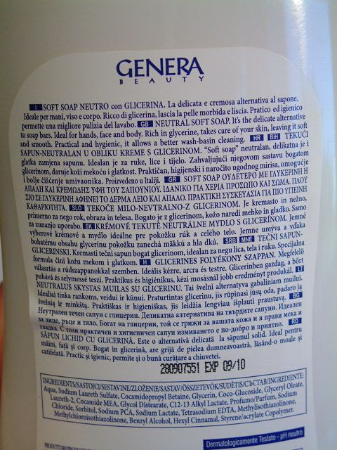 Image of Genera Beauty Glycerin Soft Soap 1000ml Info (IT1792)