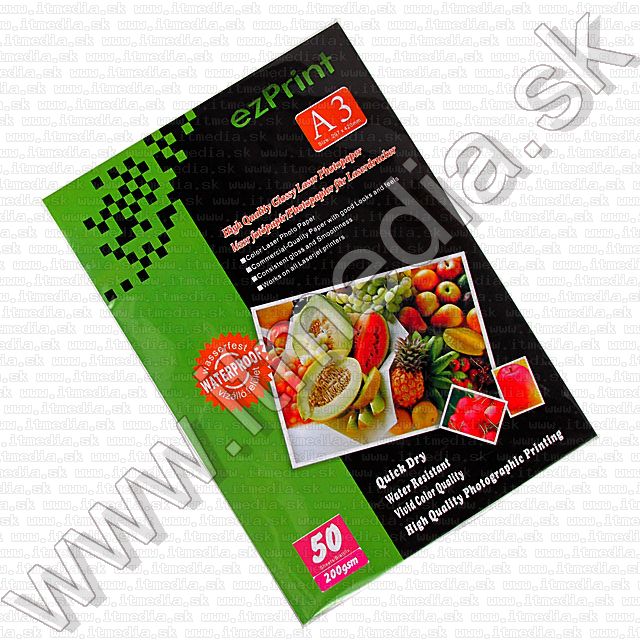 Image of ezPrint **LASER Glossy** Photo Paper A3 200g (50pk) INFO! (IT6853)