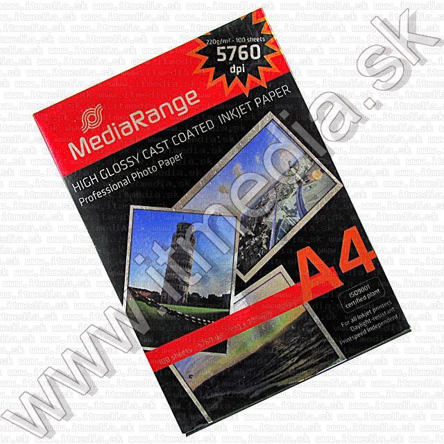 Image of Mediarange Glossy Photopaper A4 220g (100pk) (IT5726)