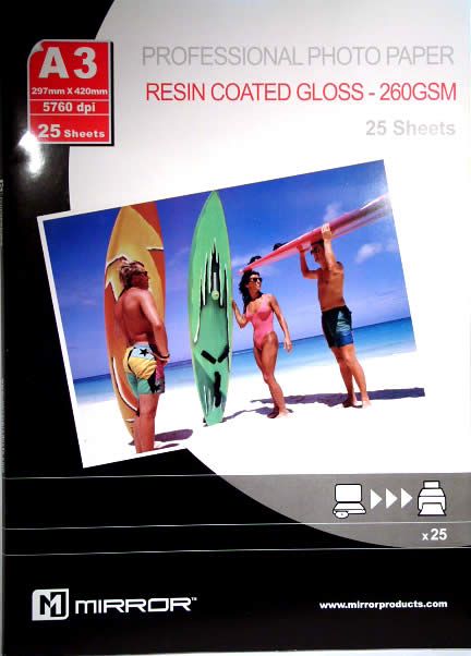 Image of Mirror **Glossy** Photo Paper A3 260g (25pk) (IT3135)