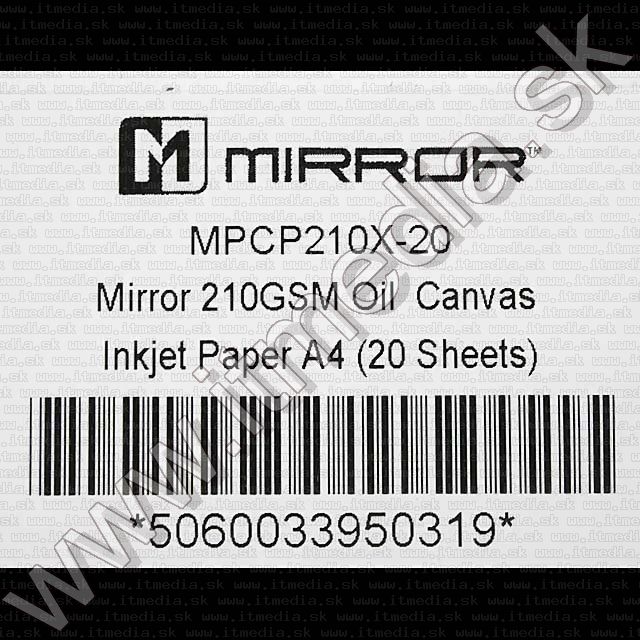 Image of Mirror **Oil Canvas** Photo Paper A4 210g (20pk)***OEM*** (IT7844)