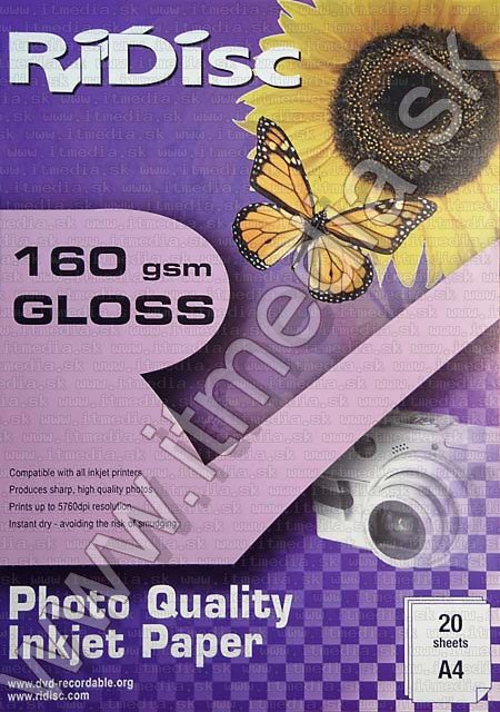 Image of Ridisc Photo Paper A4 --160g-- Glossy (20pk) (IT4355)