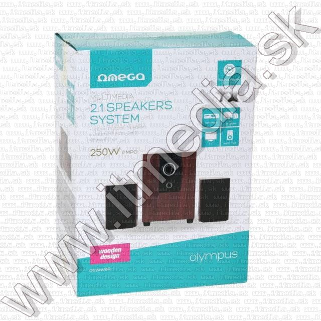 Image of Omega aktív 2.1 hangfalszett (25W, Fa) Barna (42727) (IT11080)