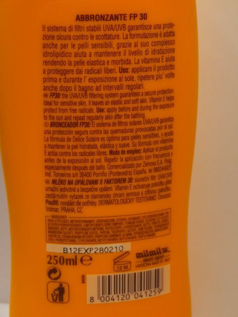 Image of Delice Sun Cream FP30 250ml (IT2379)