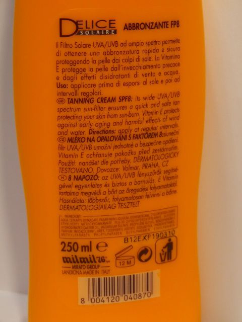 Image of Delice Tanning Cream FP8 250ml (IT2378)