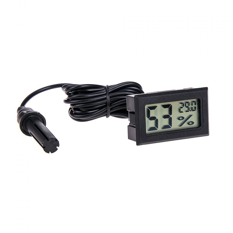 Image of Digital LCD Thermometer and Hygrometer with External probe Black (IT14165)