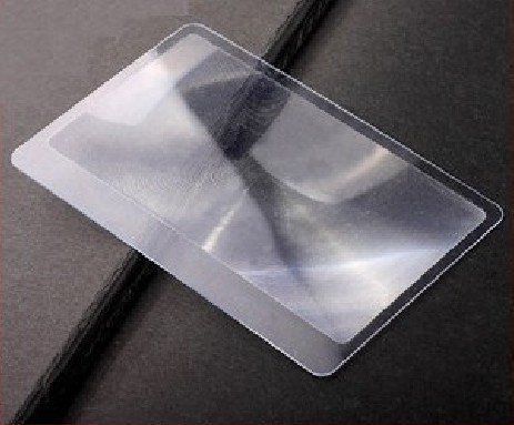 Image of Műanyag névjegykártya nagyító 85x55mm (Átlátszó keretes) Fresnel lencse (IT10705)