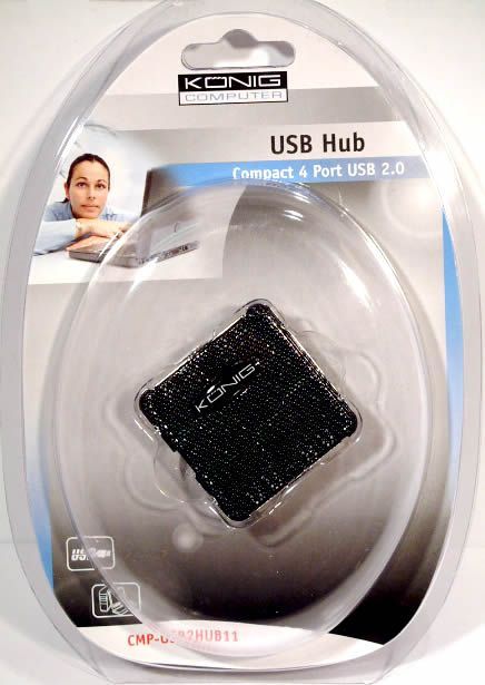 Image of Konig-Omega USB 2.0 HUB , 4 port *metal* (IT3167)
