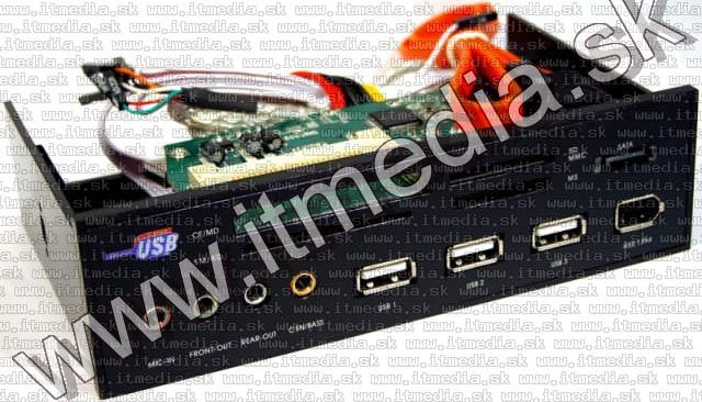 Image of PC Frontpanel CardReader HUB Firewire SATA *Black* (IT3729)