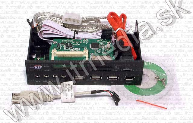 Image of PC Frontpanel CardReader HUB Firewire SATA *Black* (IT3729)