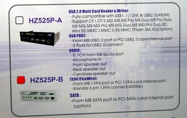 Image of PC Frontpanel CardReader HUB Firewire SATA *Black* (IT3729)