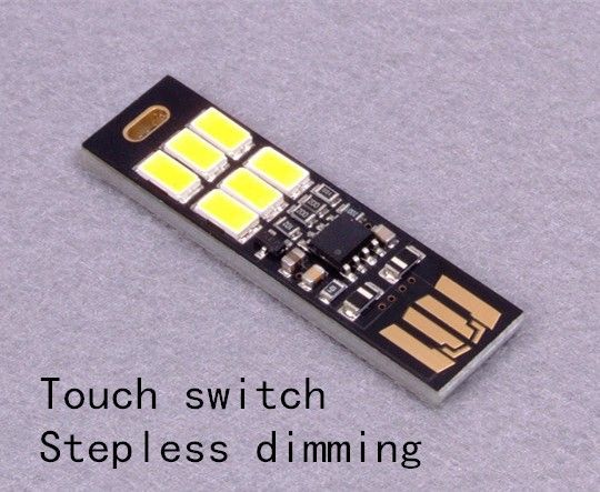 Image of Dimmelhető USB LED-es lámpa 6 fényes leddel (Fehér) (IT10318)