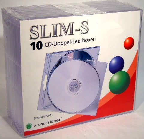 Image of CD Case, *DOUBLE* slim, Clear 5mm *10-pack* (IT3444)