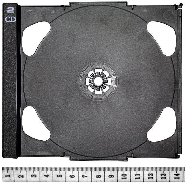 Image of Double CD Case, Unassembled Black *TRAY ONLY* INFO! (IT4864)