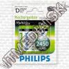 Olcsó Philips Battery Adapter Pack AA->D 2x + 2x2450mAh (IT9857)