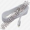 Olcsó iPhone USB Lightning kábel 1.5m *Cipőfűző* *Hengeres* *Fehér* (IT12018)