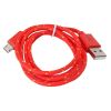 Olcsó USB - microUSB kábel 1m *Cipőfűző* Piros-Sárga (IT10753)
