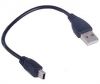 Olcsó USB A - 5p mini USB Cable 10cm *black* BULK (IT13923)