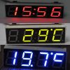 Olcsó LED-es voltmérő, hőmérő, digitális óra (12V) Piros (IT11023)