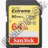Olcsó Sandisk SD-XC kártya 64GB UHS-I U3 *Extreme* Class10 90/40 MB/s (IT11883)
