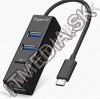 Olcsó USB-C **2.0** HUB 3 port+Card Reader *black* INFO! (IT13868)